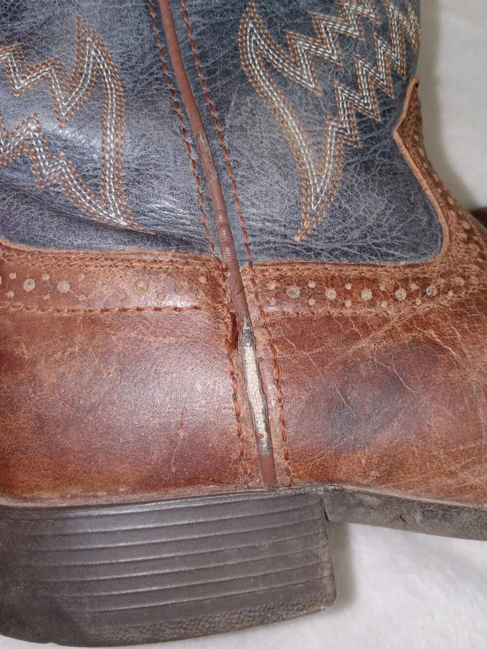 Ariat Youth Boys Tycoon Western Cowboy Boots Brown Blue 13.5 10021591